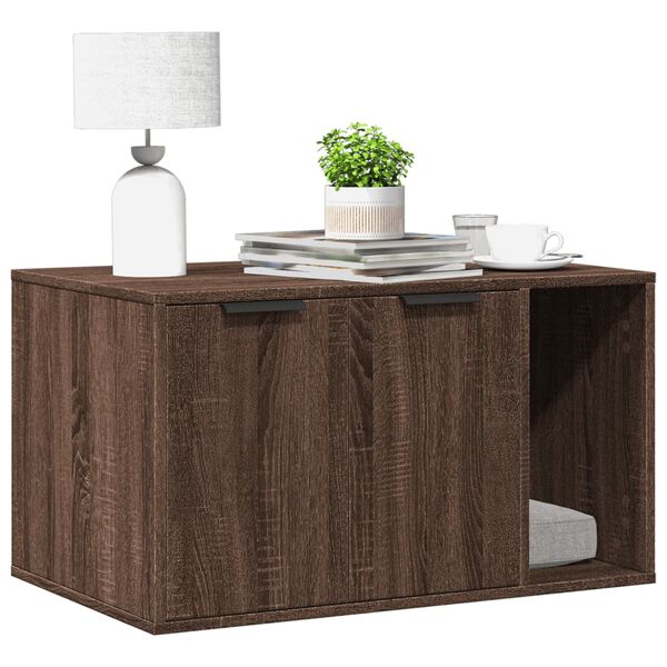 vidaXL Cat Litter Box Enclosure Brown Oak Engineered Wood