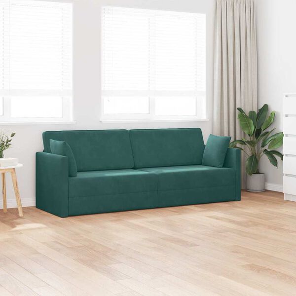 vidaXL Floor Sofa Bed Dark Green 83.86 x 27.56 x 30.31 in Velvet