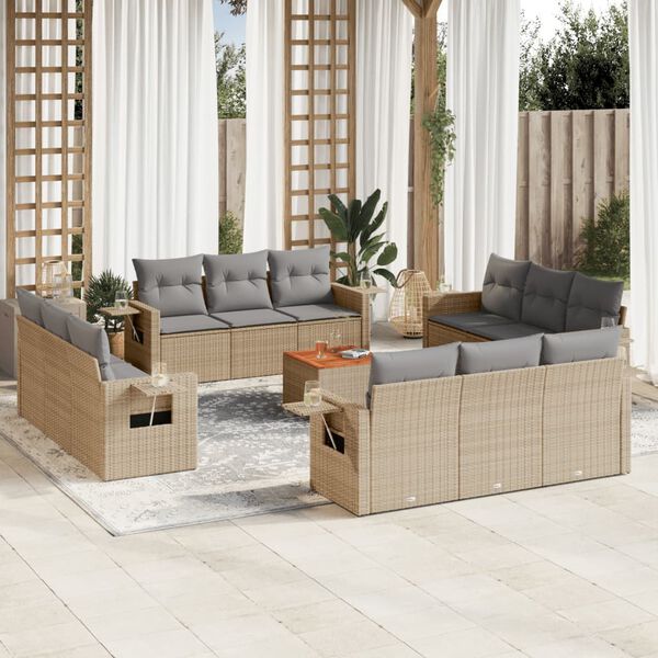 vidaXL Garden Sofa Set Mix Beige, Light Grey