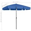 vidaXL Beach Parasol Azure blue Polyester 78.7x49.2 in Foldable