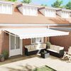 vidaXL Retractable Awning White 196.85" x 118.11" Fabric and Metal