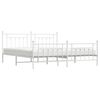 vidaXL Bed Frame White Powder-Coated Steel 76.0 x 80.0 in Industrial