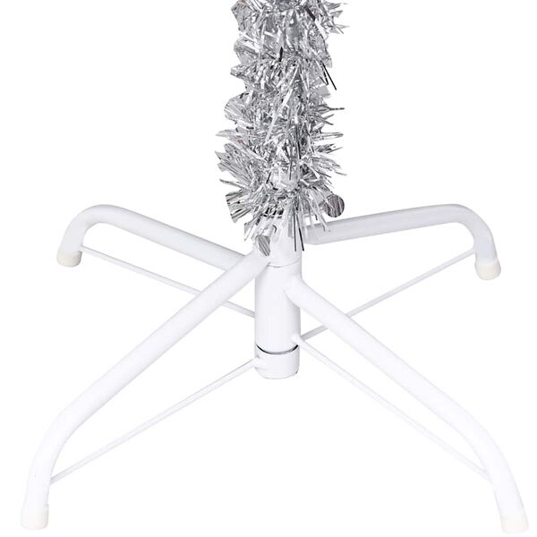 vidaXL Artificial Pre-lit Christmas Tree with Ball Set Silver 70.9" PET