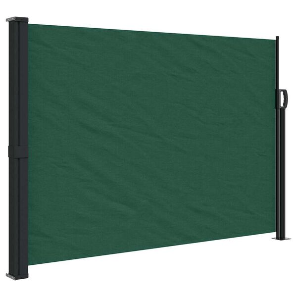 vidaXL Retractable Side Awning Dark Green