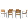 vidaXL Garden Dining Set 7 pcs Gray and brown solid acacia wood