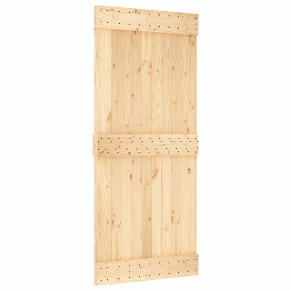 vidaXL Sliding Door with Hardware Set 35.4x82.7" Solid Wood Pine