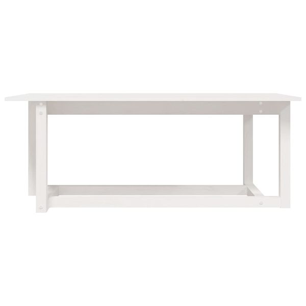 vidaXL Coffee Table White Solid Pine Wood Medium Simplistic