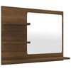 vidaXL Mirror Brown oak Engineered wood, acrylic Medium Bathroom Mirror