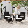 vidaXL Garden Lounge Set Black, Cream White
