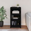 vidaXL Book Cabinet Black Solid pinewood Standard Book Cabinet