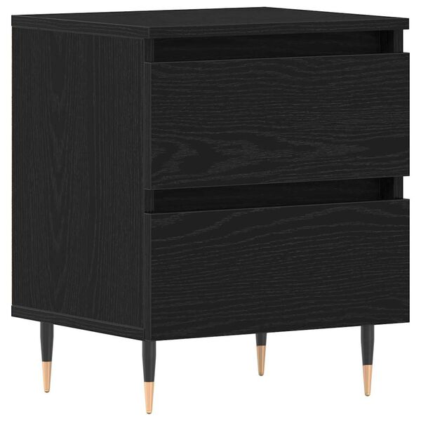 vidaXL Bedside Cabinet with Drawer Black Oak 15.75 x 13.78 x 19.69 in