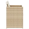 vidaXL Garden Chair Set of 4 Beige Poly Rattan, Powder-Coated Steel