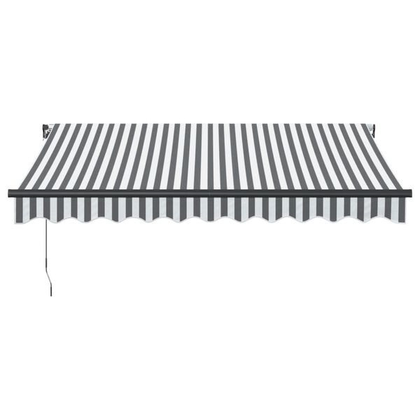 vidaXL Manual Retractable Awning Anthracite&White 118.1x98.4"