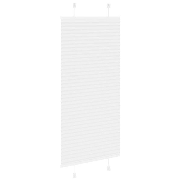 vidaXL Pleated Blind White 100% Polyester 23.6 x 59.1 in
