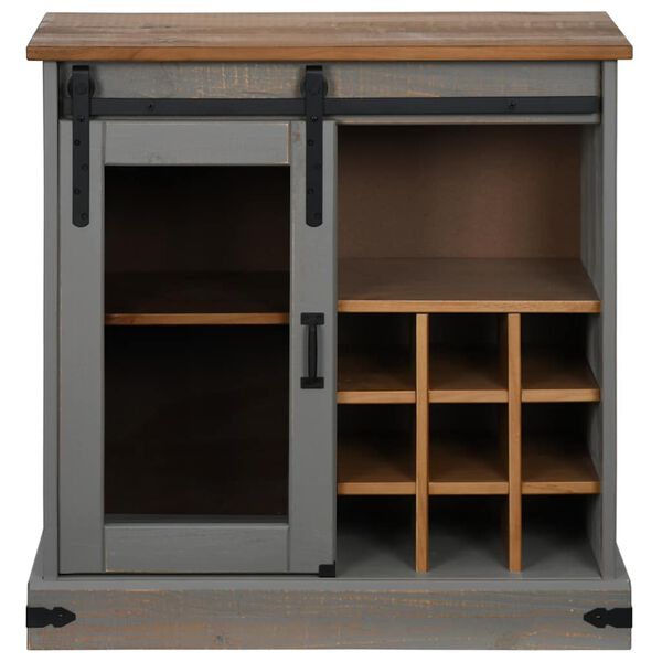 vidaXL Sideboard Grey Solid Pine Wood 31.5x15.7x31.5 in Sideboard