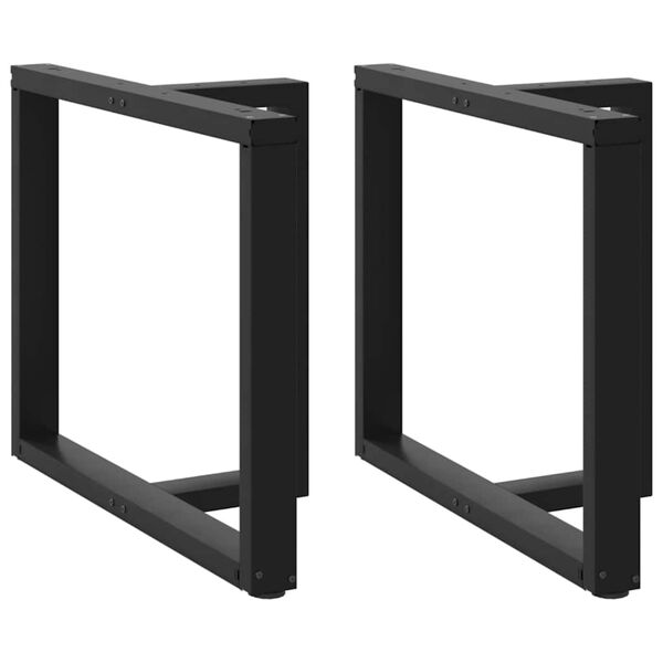 vidaXL Dining Table Leg Black Powder-coated steel Medium Levelers