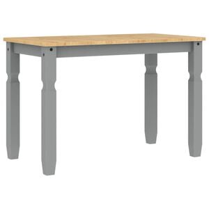 vidaXL Dining Table Grey Solid pinewood with honey wax finish Medium