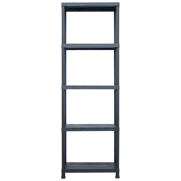vidaXL Storage Shelf Rack Black 275.6 lb 23.6"x11.8"x70.9" Plastic