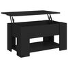 vidaXL Coffee Table Black Engineered wood Medium Adjustable Armrests