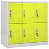 vidaXL Locker Cabinet Set of 2 Light Grey and Green Steel Medium
