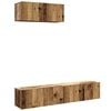 vidaXL TV Cabinet Set Set of 3 Old wood Engineered wood Medium