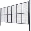 vidaXL Mesh Garden Gate Galvanised Steel 157.5x78.7" Grey