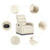 vidaXL Recliner Chair Cream Faux leather with metal and plywood frame