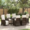 vidaXL Garden Dining Set with Cushion 7 pcs Brown Poly Rattan