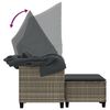 vidaXL Garden Sofa Light grey PE rattan, powder-coated steel, polyester