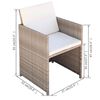vidaXL Garden Table And Chair Beige, Cream White