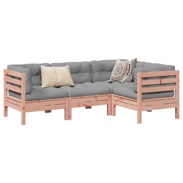 vidaXL Garden Sofa Set Reddish-Brown, Grey