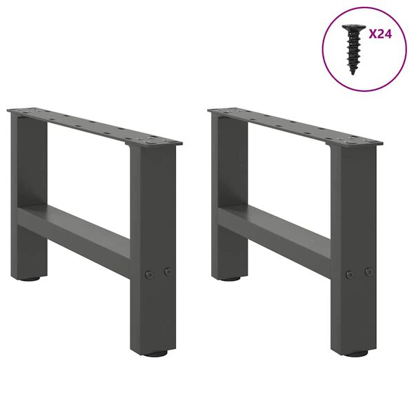 vidaXL Coffee Table Leg Set of 2 Anthracite Powder-coated steel Medium