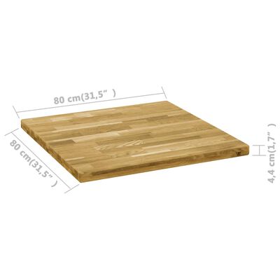 vidaXL Table Top Solid Oak Wood Square 1.7" 31.5"x31.5"