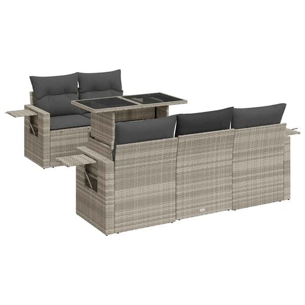 vidaXL Garden Sofa Set Light Grey