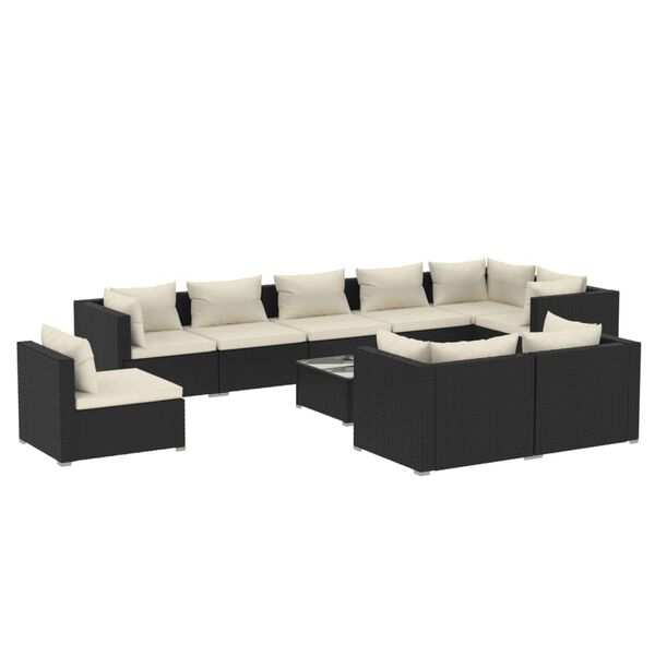 vidaXL Garden Lounge Set Black