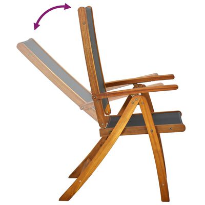 vidaXL Folding Patio Chairs 4 pcs Solid Wood Acacia and Textilene