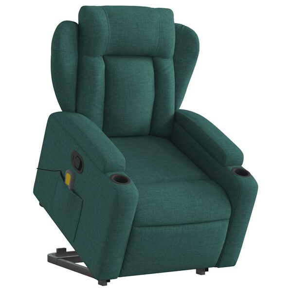 vidaXL Stand Up Massage Recliner Chair Dark Green