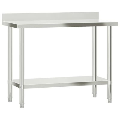 vidaXL Kitchen Work Table with Overshelf 43.3"x21.7"x47.2" Stainless Steel