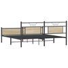 vidaXL Bed Frame Sonoma Oak Steel, Engineered Wood Double bed Bed Frame