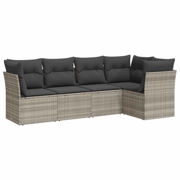 vidaXL Garden Sofa Set Light Grey