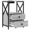 vidaXL Bedside Cabinet Grey Sonoma 15.75 x 12.20 x 23.62 in