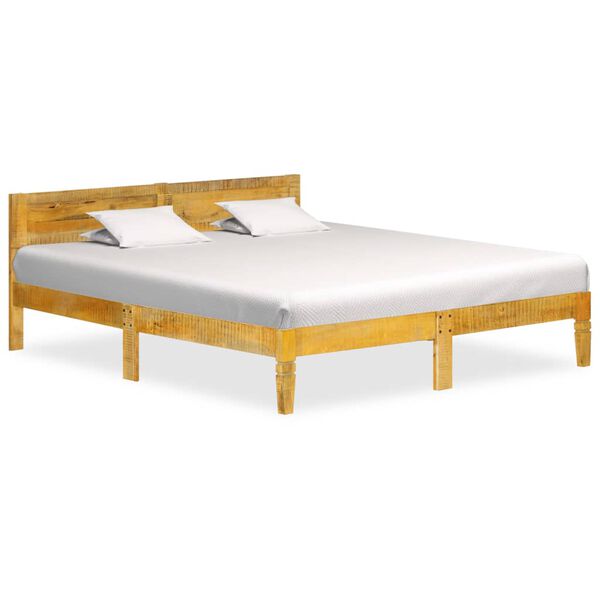 vidaXL Bed Frame Natural Wood Solid Mango Wood Super King Durable