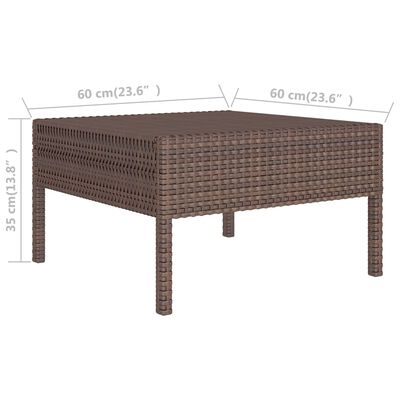 vidaXL 9 Piece Patio Lounge Set with Cushions Poly Rattan Brown