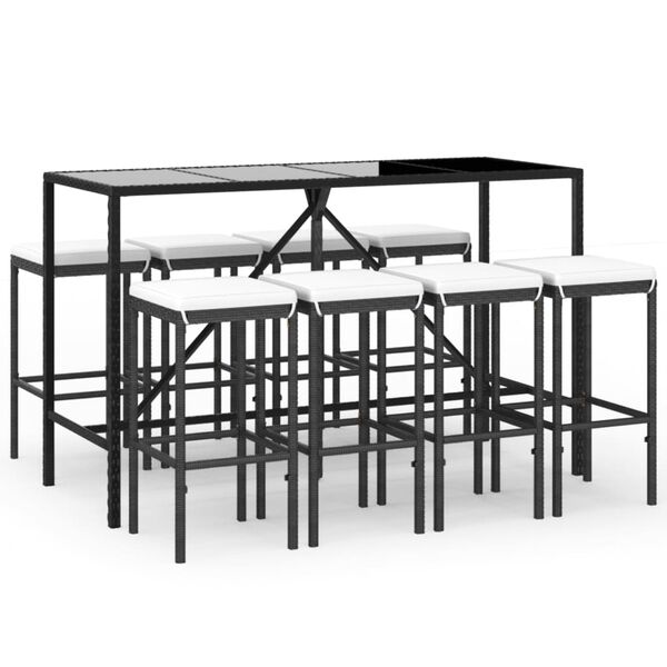 vidaXL Garden Bar Set Black