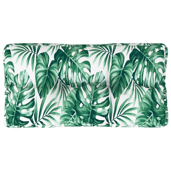 vidaXL Pallet Cushion Leaf Pattern Fabric (100% polyester)