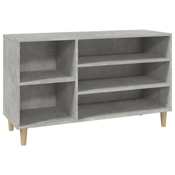 vidaXL Shoe Cabinet Concrete Grey Engineered wood, Solid eucalyptus wood