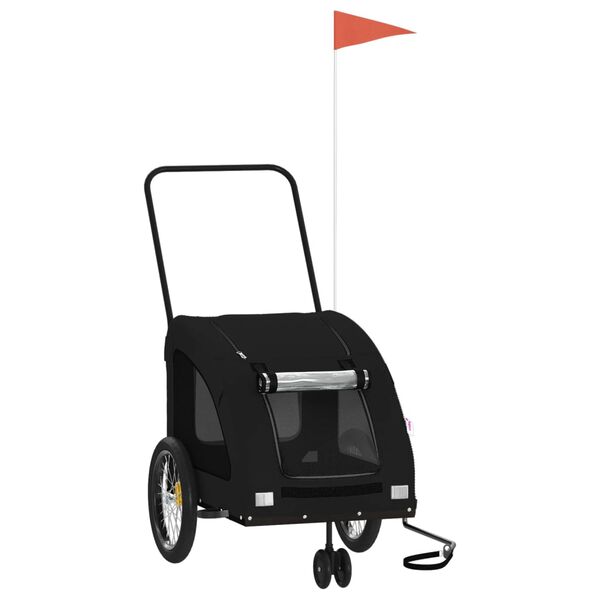 vidaXL Pet Bike Trailer Black Oxford fabric Compact Durable