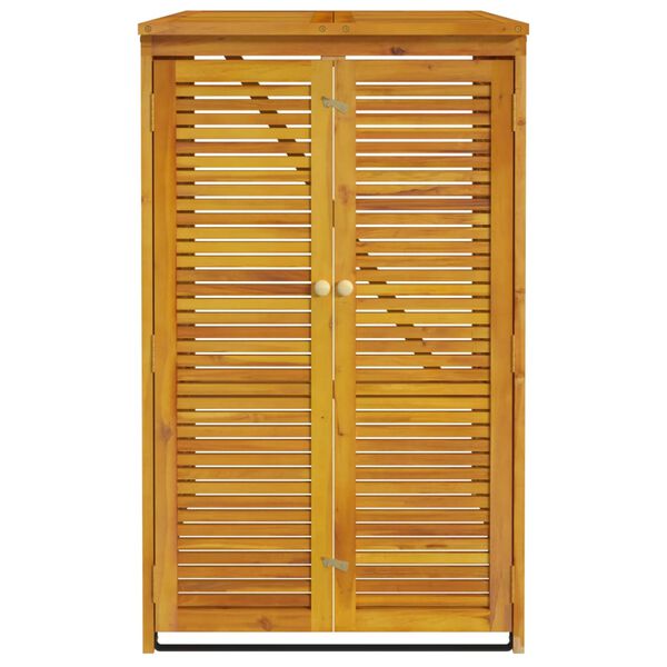 vidaXL Single Garbage Bin Shed 27.6"x35"x46.1" Solid Wood Acacia