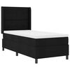 vidaXL LED Box Spring Bed with Mattress Black 31.50 x 78.74 in Fabric