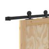 vidaXL Sliding Door Natural and Black 28.94 x 78.15 in Solid Pine Wood